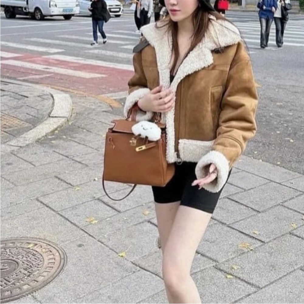 ZARA DOUBLE-FACED BIKER JACKET - Picture 8 of 16